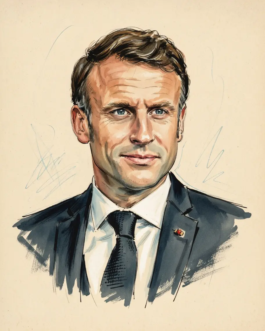 Portrait of Emmanuel Macron
