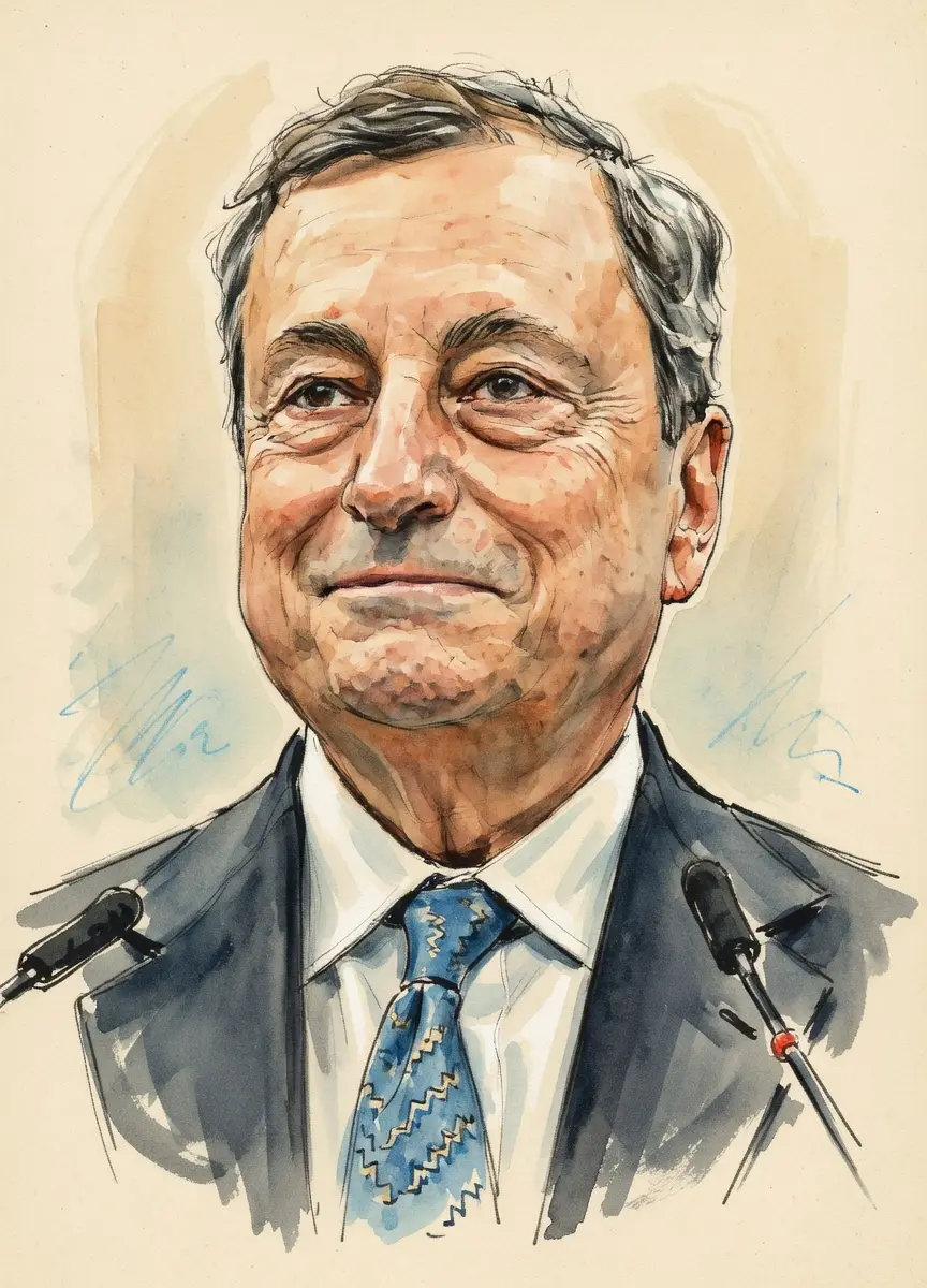 Portrait of Mario Draghi